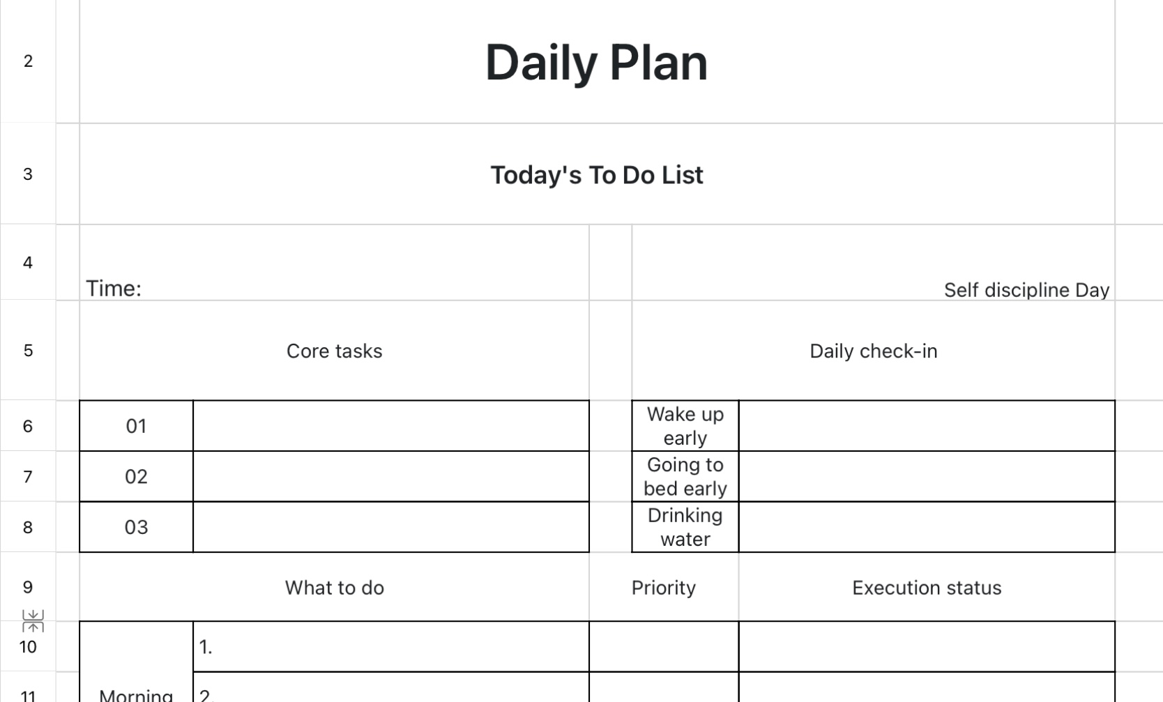 Daily plan 1